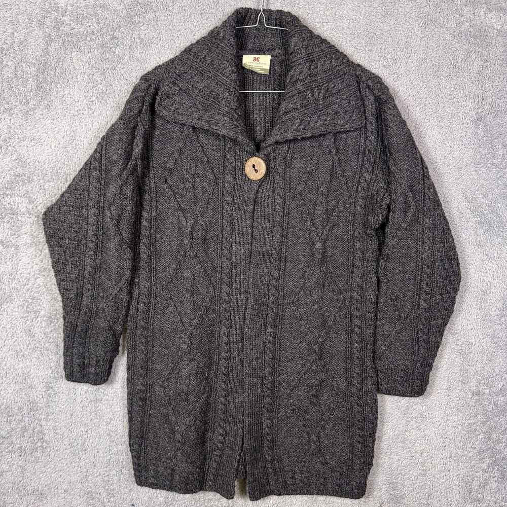 Carraig Donn Sweater Women S Aran Cable Knit Cardigan Ireland 100% Pure New Wool